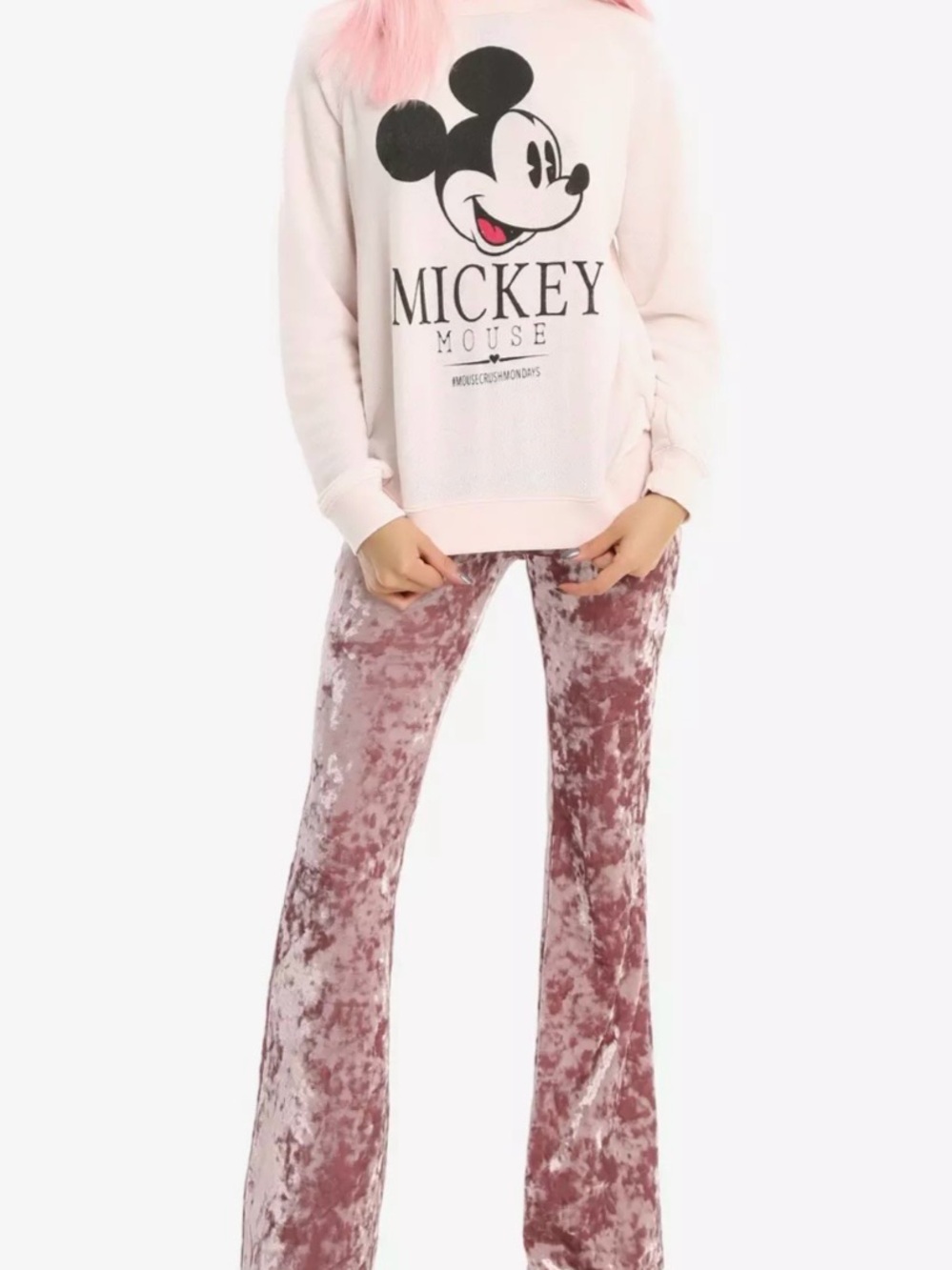 🧸 Disney Mickey Mouse #MouseCrushMondays Sweatshirt Disneyland – Size L Retro